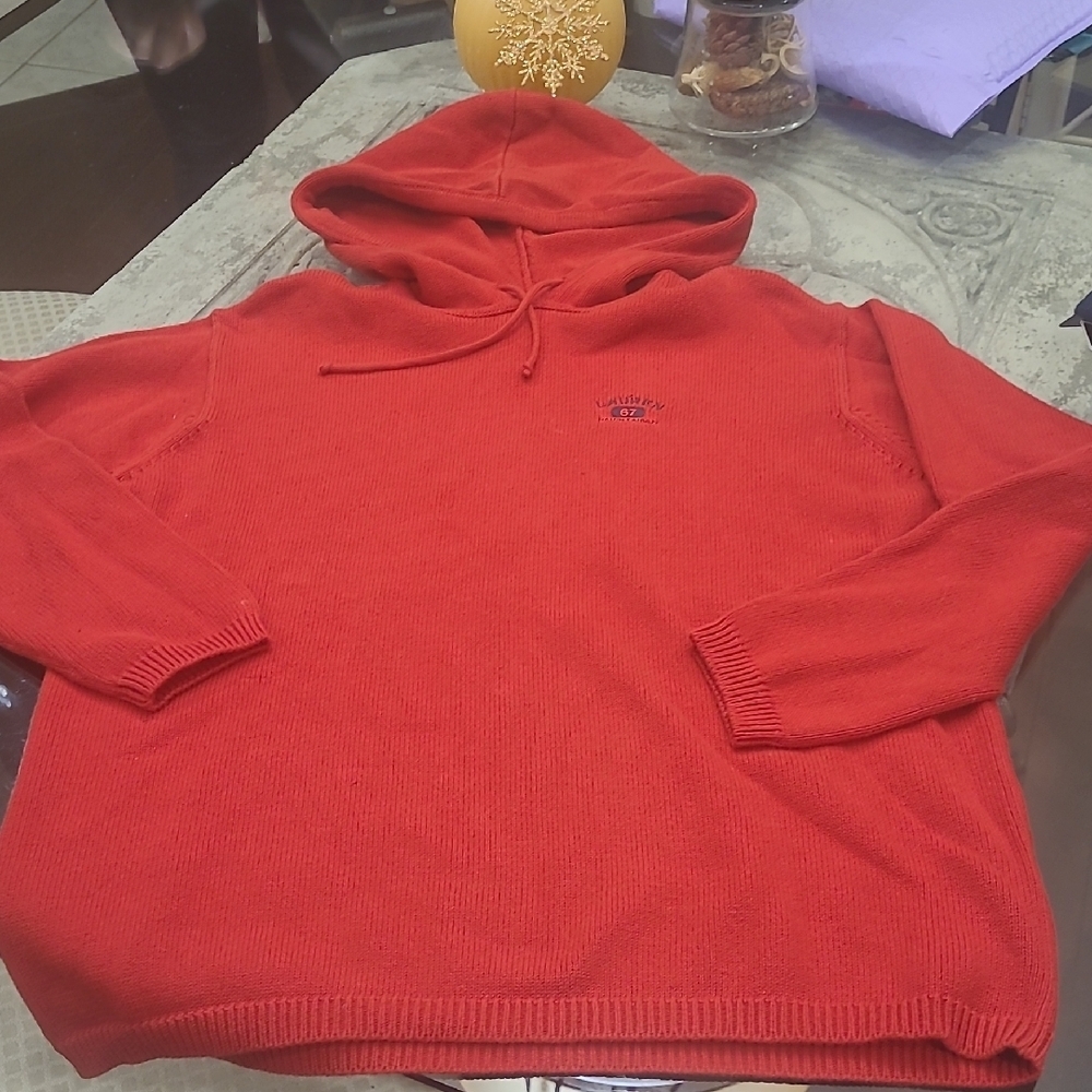 Ralph Lauren men's cotton waffle knit logo hoodie sweater medium